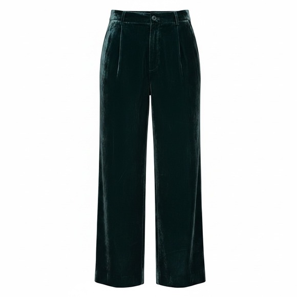 Old Navy Pants - Old Navy Trousers Womens XL Green Taylor Wide Leg Velvet Extra High-Rise Pleated